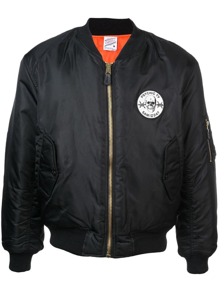 Yang Li Logo Patch Bomber Jacket - Black