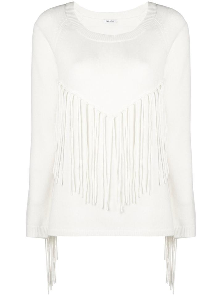 P.a.r.o.s.h. Fringed Round Neck Jumper - Nude & Neutrals