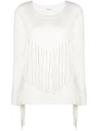P.a.r.o.s.h. Fringed Round Neck Jumper - Nude & Neutrals