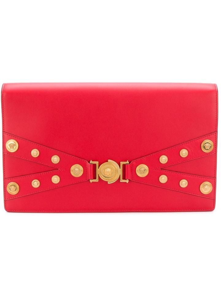Versace Medusa Medallion Clutch - Red
