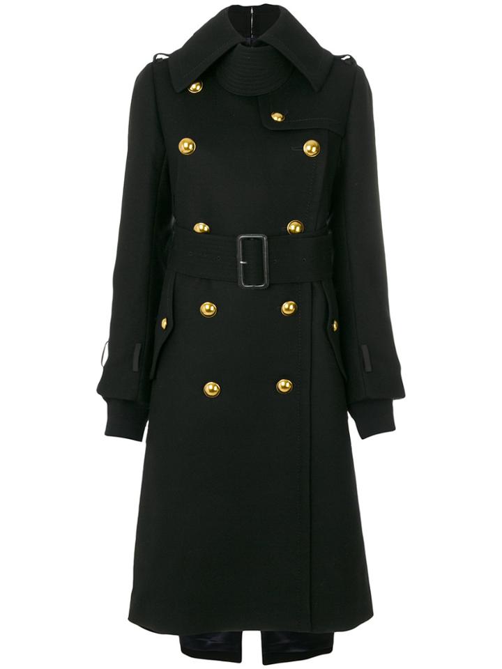 Sacai Military Belted Coat - Black