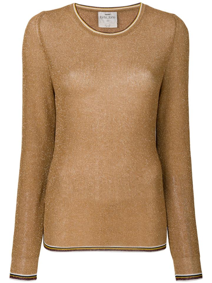 Forte Forte Round-neck Knitted Top - Metallic