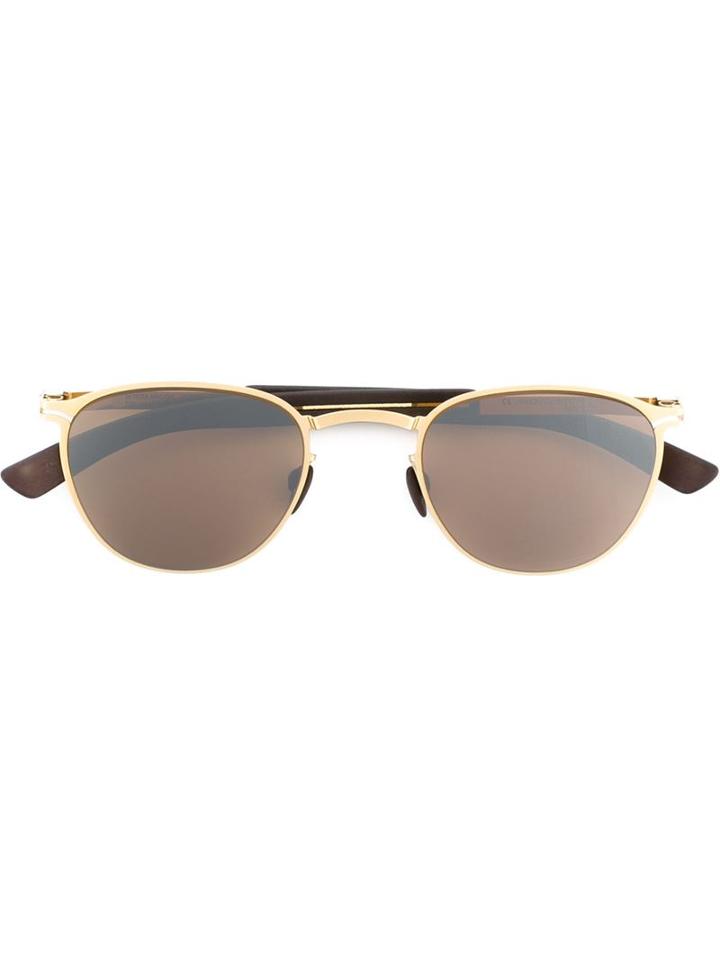 Mykita Oval Frame Sunglasses, Adult Unisex, Brown, Glass/acetate