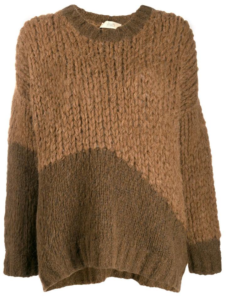 Maison Flaneur Colour Block Jumper - Brown