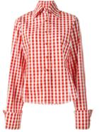 Marques'almeida Oversized Sleeve Gingham Shirt, Women's, Size: Small, Yellow/orange, Cotton
