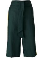 Paul Smith - Side Stripes Belted Shorts - Women - Silk/linen/flax/wool - 40, Green, Silk/linen/flax/wool