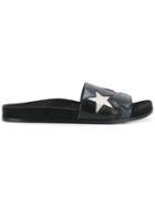 Stella Mccartney Star Patched Slippers - Black