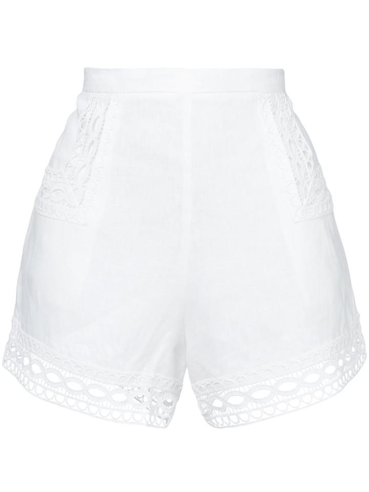 Ermanno Ermanno Lace Detail Mini Shorts - White