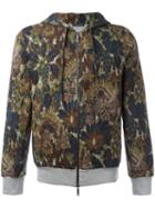Etro Floral Print Zipped Hoodie, Men's, Size: Small, Green, Cotton/polyamide