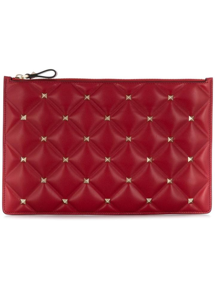 Valentino Rockstud Spike Clutch - Red