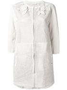 Henry Beguelin - Perforated Decoration Collarless Jacket - Women - Lamb Skin - 42, Nude/neutrals, Lamb Skin