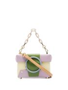 Yuzefi Lilac, Green And Cream Asher Leather Cross Body Bag -