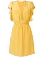 Vanessa Bruno V-neck Ruffle Trim Dress - Yellow