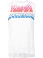 Peter Pilotto Geometric Knitted Sleeveless Top, Women's, Size: Small, White, Cotton