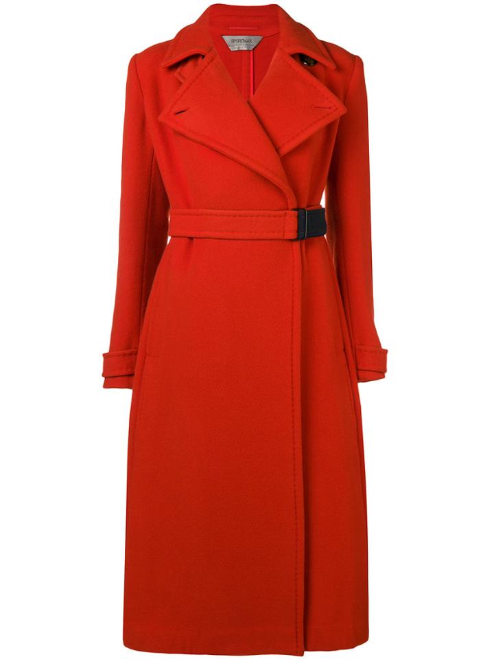 Sportmax Belted Trench Coat - Red