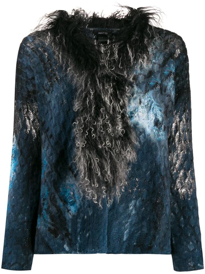 Avant Toi Contrasting Collar Jumper - Blue