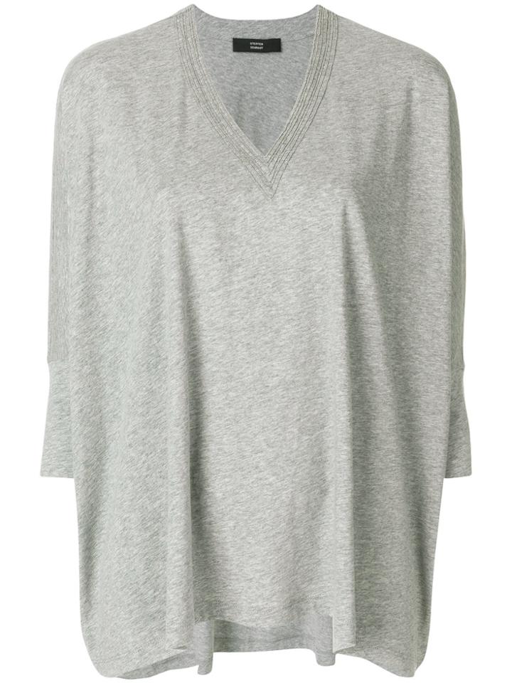 Steffen Schraut V-neck Oversized Blouse - Grey