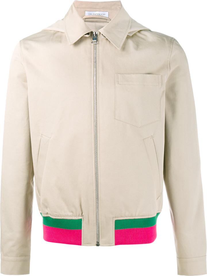 Jw Anderson Contrast Stripe Bomber Jacket - Nude & Neutrals