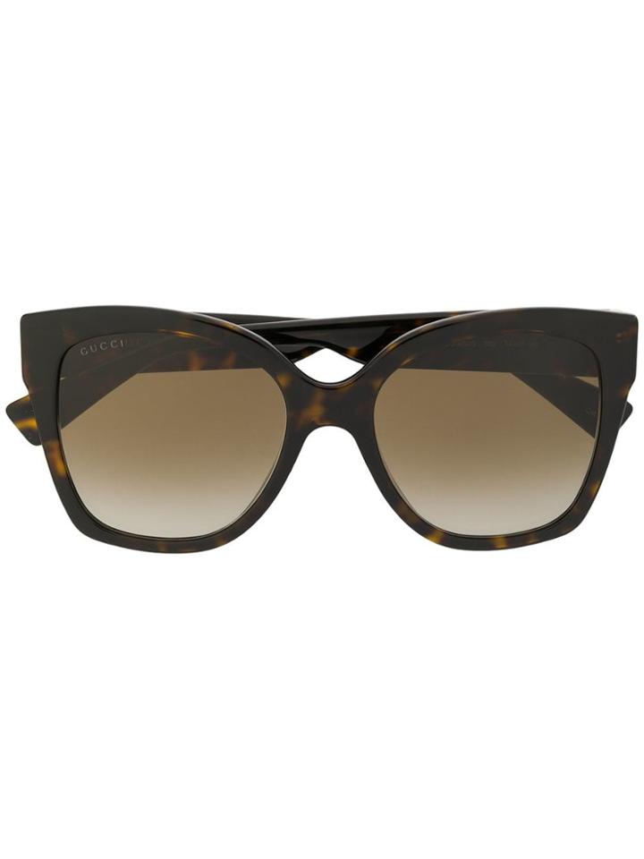 Gucci Eyewear Tortoiseshell Square Sunglasses - Brown