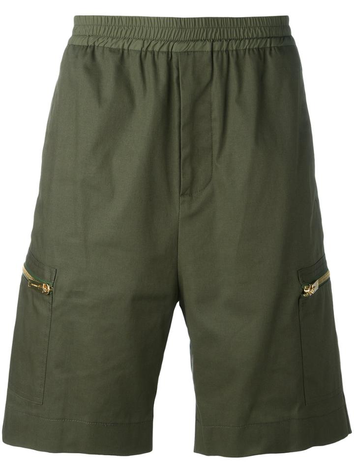 Les Hommes Stretch Waist Shorts - Green