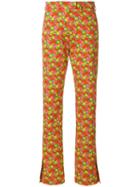 Msgm Slim-fit Floral Print Trousers - Yellow