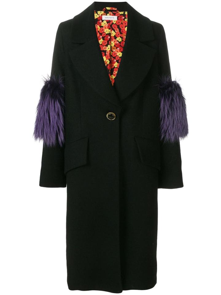 Saks Potts Single Breasted Coat - Black