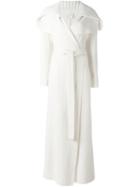 Agnona Cashmere Long Coat, Women's, Size: 40, White, Cashmere
