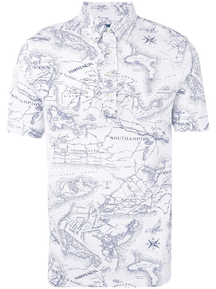 Polo Ralph Lauren - Map Print Polo Shirt - Men - Cotton - L, Blue, Cotton