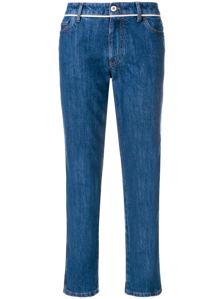 Miu Miu Stripe Trimmed Jeans - Blue