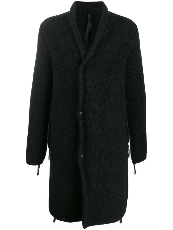 Poème Bohémien Shawl Neck Knitted Coat - Black