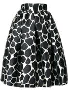 Sara Battaglia Giraffe Print Skirt - Black