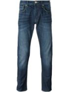 Armani Jeans Stonewash Straight Leg Jeans, Men's, Size: 36, Blue, Cotton/spandex/elastane