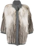 Liska Fox Fur Jacket - Grey