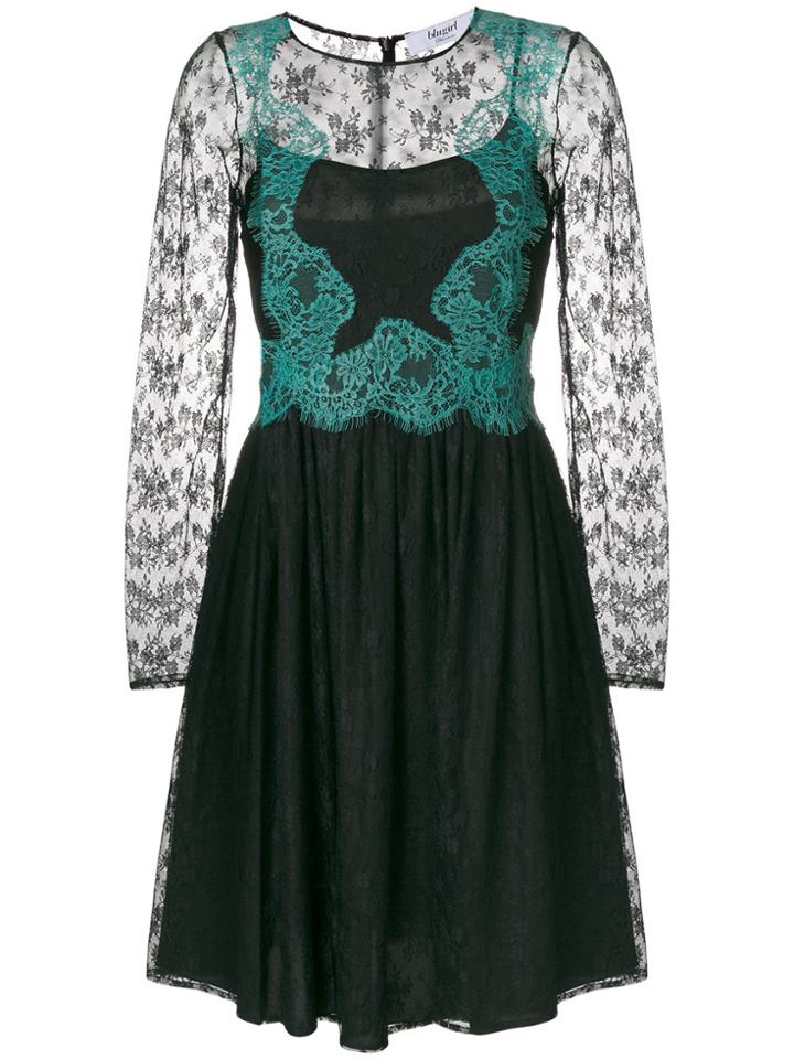 Blugirl Layered Floral Lace Dress - Black