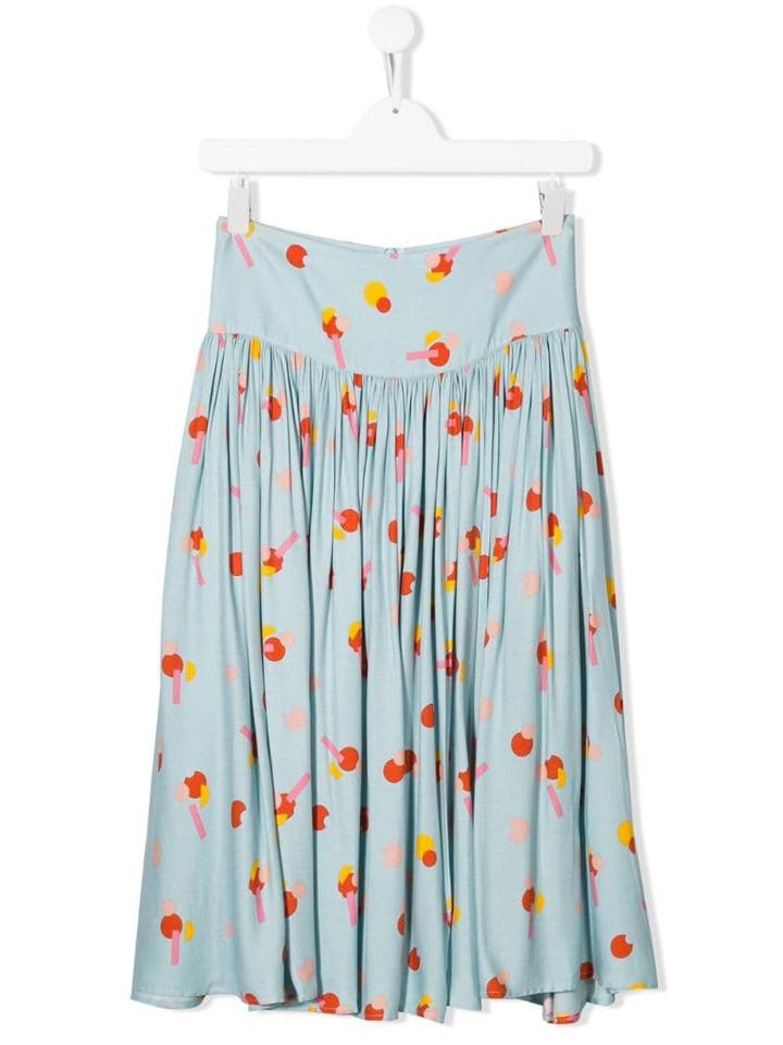 Stella Mccartney Kids Patterned Tiered Skirt - Blue