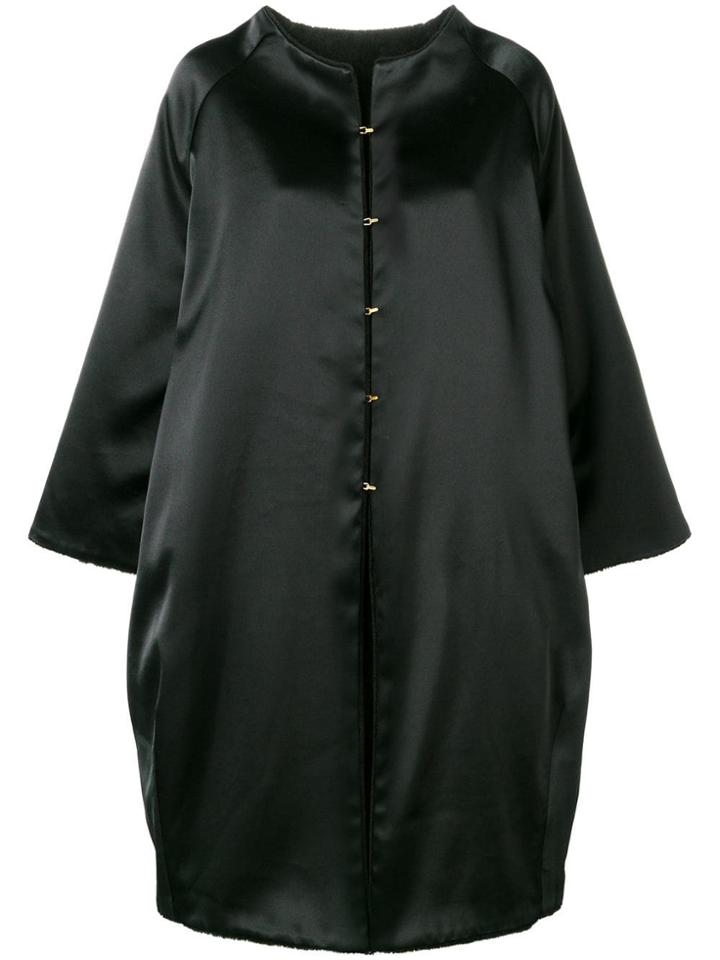 Gianluca Capannolo Oversized Single-breasted Coat - Black