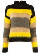 Erika Cavallini Textured Striped Sweater - Brown