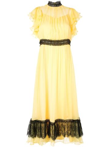 Copurs Lace Hem Dress - Yellow