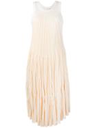 Chloé - Tiered Striped Peasant Dress - Women - Cotton/polyamide/spandex/elastane/viscose - M, Nude/neutrals, Cotton/polyamide/spandex/elastane/viscose