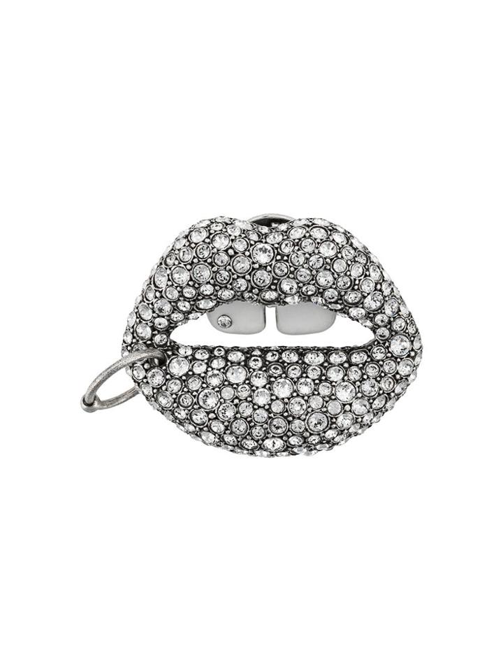 Sonia Rykiel Lips Shaped Brooch - Metallic