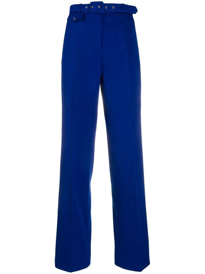 Givenchy High Waisted Belted Trousers - Blue
