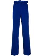 Givenchy High Waisted Belted Trousers - Blue