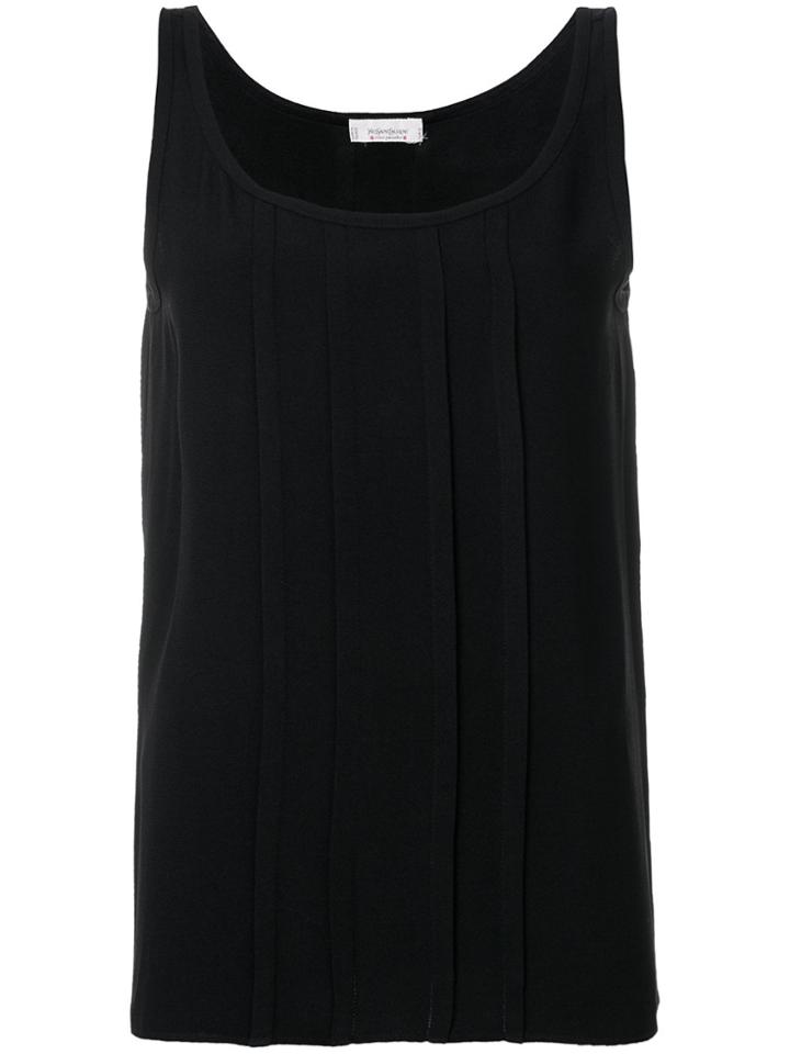 Yves Saint Laurent Vintage Pleat Detail Top - Blue