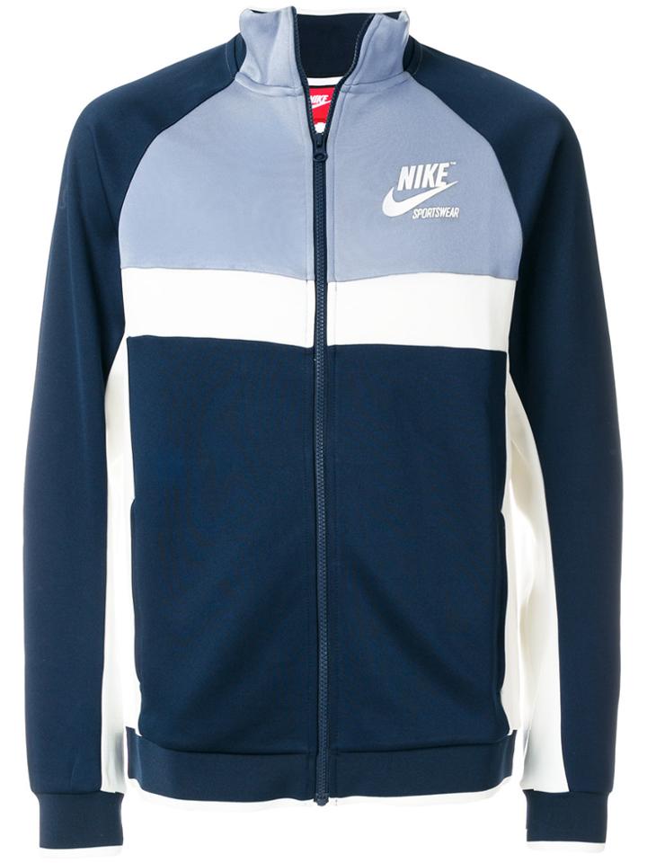 Nike Colour-block Zipped Sweatshirt - Blue