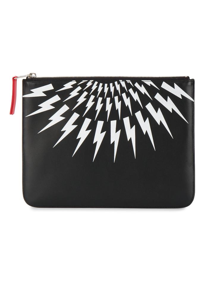 Neil Barrett Large Thunderbolt Pouch - Black