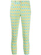 C'est La V.it Printed Cropped Trousers - Blue