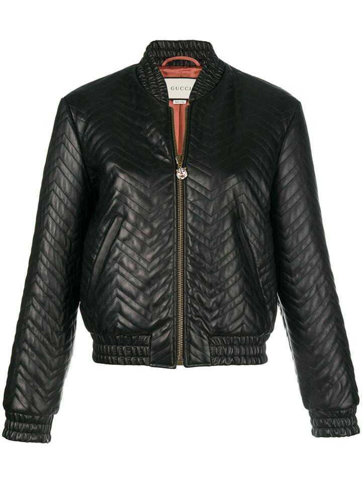 Gucci Matelassé Bomber Jacket - Black