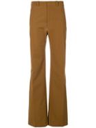 Joseph Creased Flared Trousers - Brown