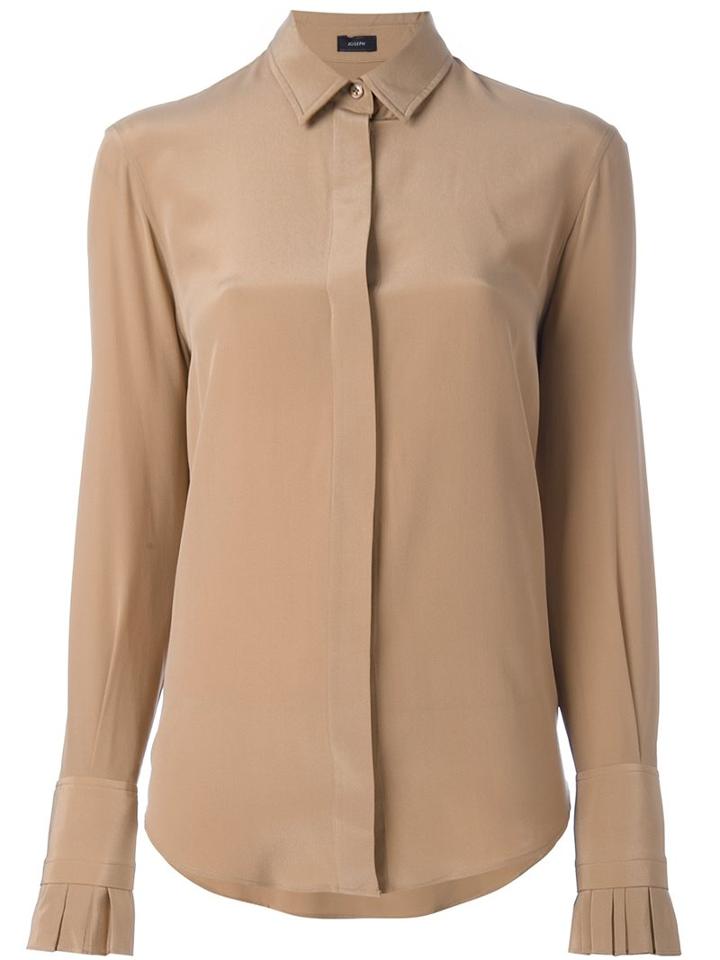 Joseph Ruffle Cuff Blouse, Women's, Size: 36, Nude/neutrals, Silk