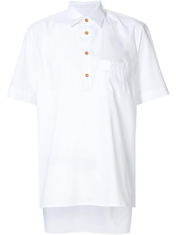 Vivienne Westwood Man Asymmetric Short Sleeve Shirt, Men's, Size: 48, White, Cotton/spandex/elastane